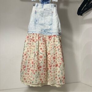Jordache Light Denim and Floral Kids' Overall Dress